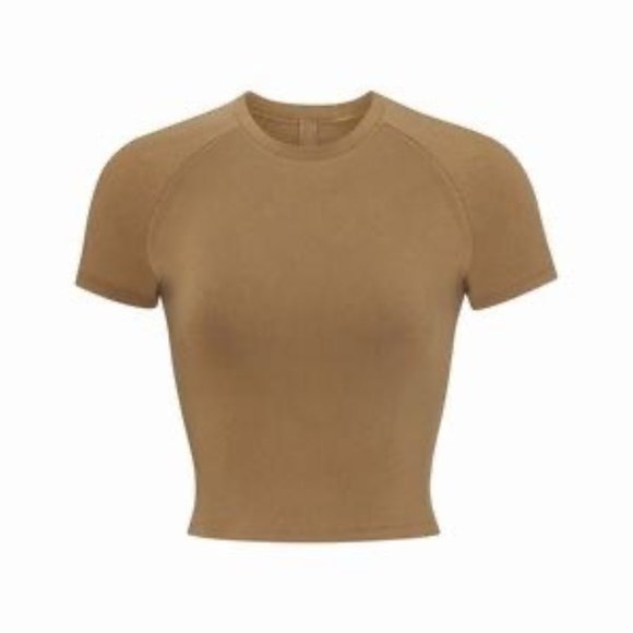 SKIMS Tops - SKIMS New Vintage Cropped Raglan T-Shirt Sepia Womens Small